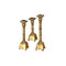 Contemporary Home Living Set of 3 Gold Wooden Christmas Candle Stands 20"